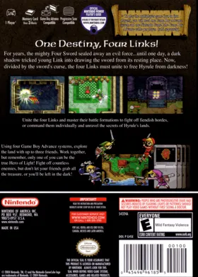 Legend of Zelda, The - Four Swords Adventures box cover back